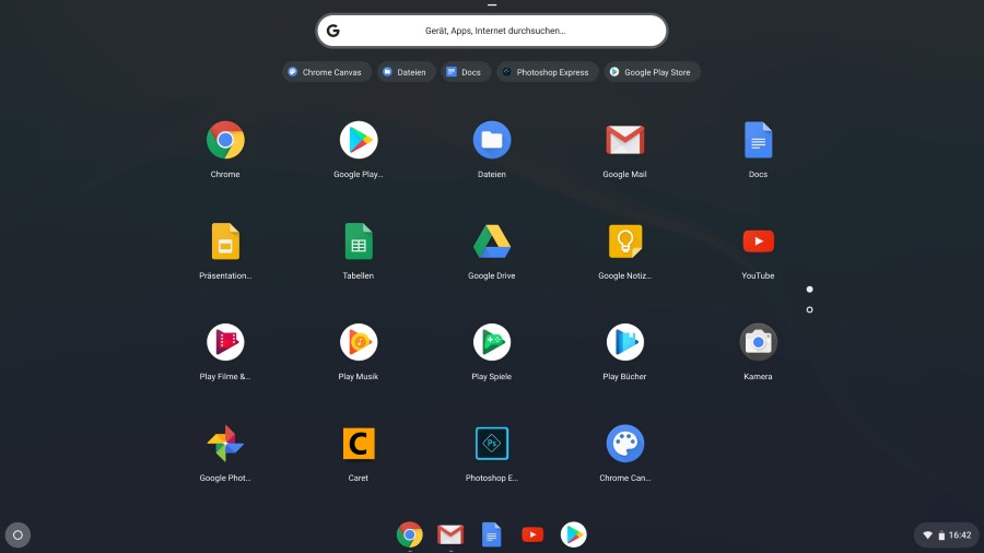 Chrome OS Oberfläche Browse